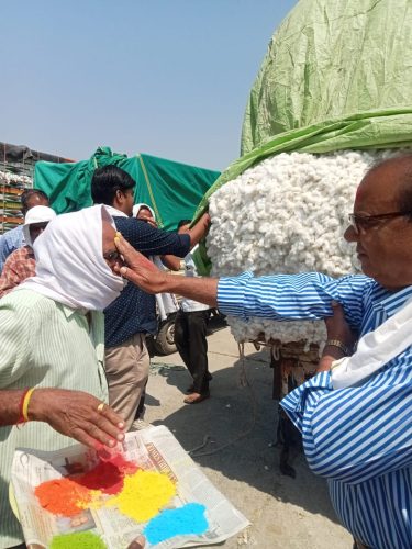 सेलूतील महेश खाजगी बाजारमध्ये धुलिवंदन उत्साहात; शेतकऱ्यांनी लुटला रंगाचा आनंद